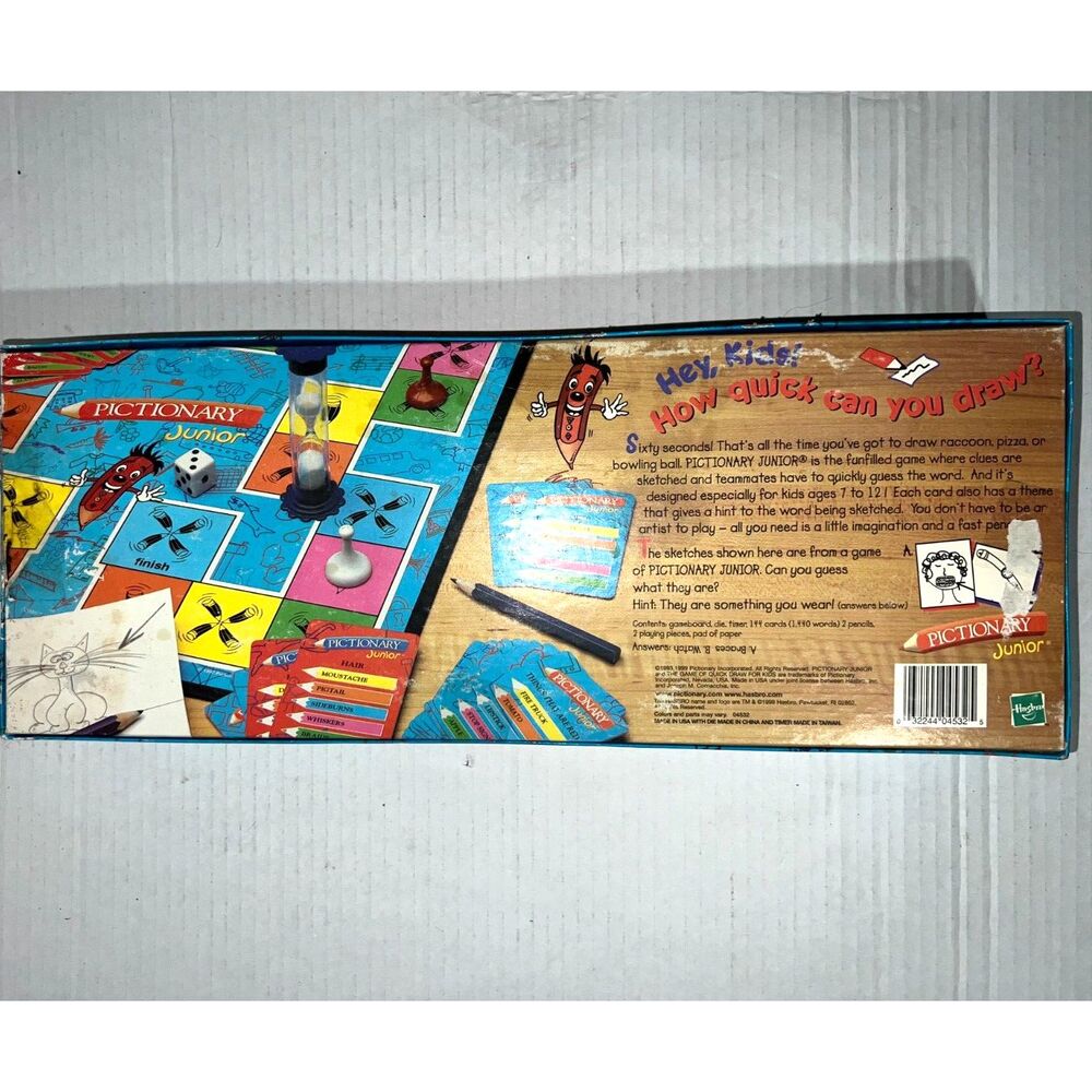 Pictionary Junior Complete 1999 Classic Drawing Board Game Children New Sealed - Picture 2 of 5